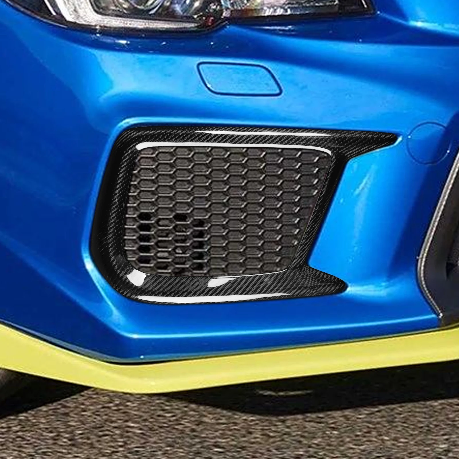 Car Real Carbon Fiber Front Fog Light Lamp Air Vent Fender Outer External Frame Trim Cover Decoration For Subaru WRX STI 2018-21