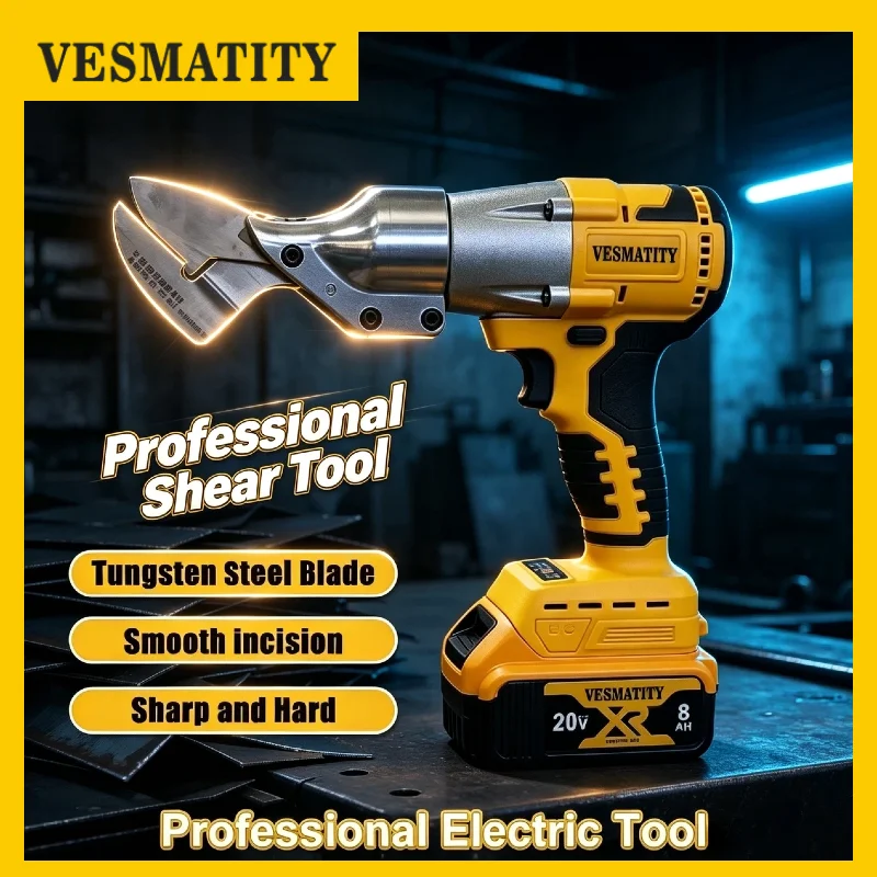 VESMATITY 400W Brushless Electric Scissors Cordless Multi Purpose Tin Snips Adjustable High Speed Tool for 20V Battery