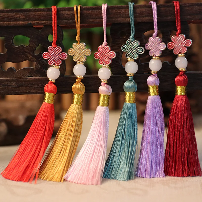 5/10/20Pcs Chinese Knot Tassel Handmade Silky Mini Beaded Tassels Craft DIY Earring Jewelry Making Bookmark Decoration
