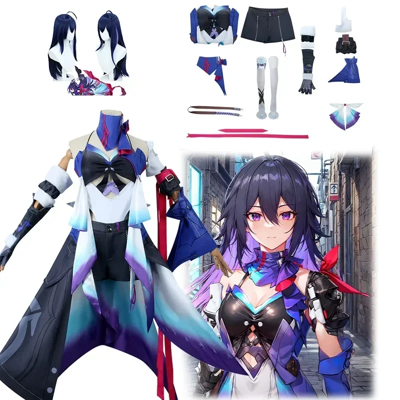 

Anime Game Honkai Star Rail Seele Cosplay purple Dress Women Costume Uniform Fantastic Skirts Halloween Party Disguise Suit
