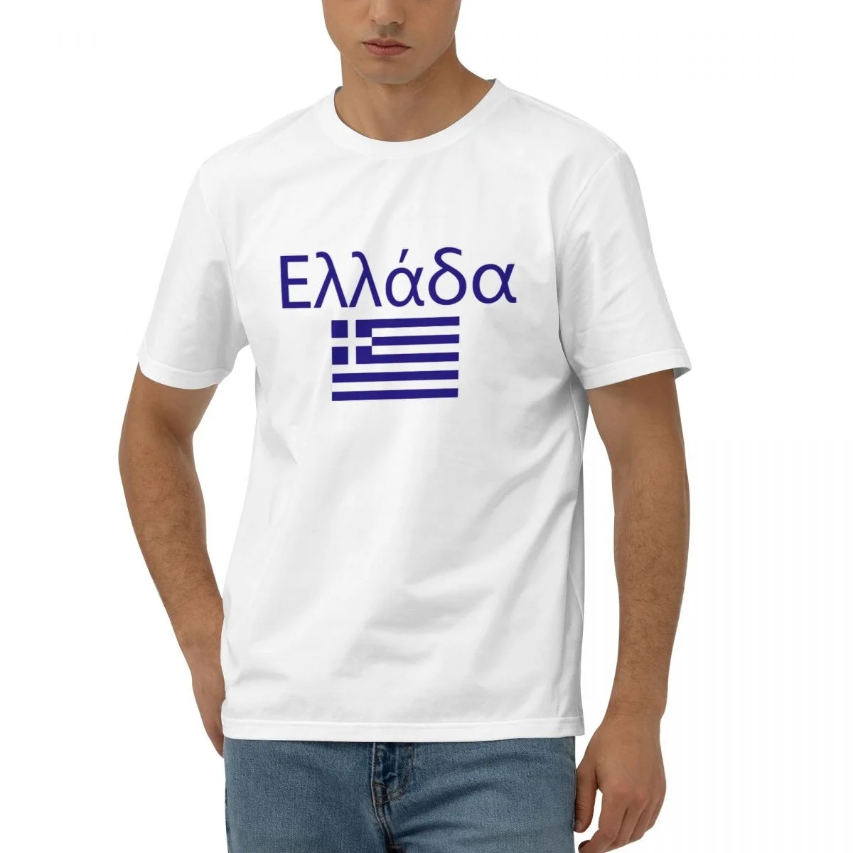 100% Cotton Greece Flag With Letter Design Short Sleeve T shirts Men Women Unisex Clothing T-Shirt Tops Tees 5XL