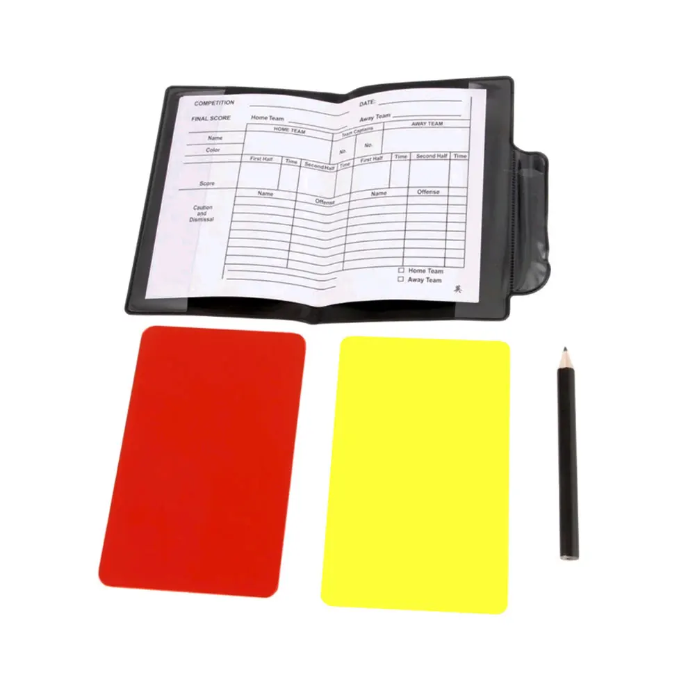 Carnet de portefeuille d\'arbitre de football avec carte rouge et carte jaune, outil d\'arbitre de jeu professionnel, 1 ensemble