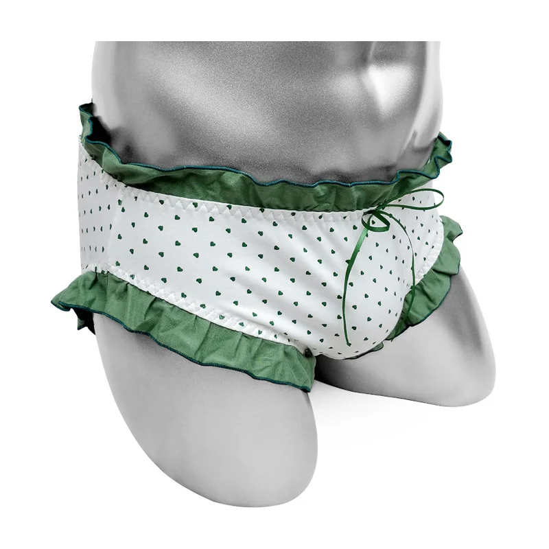 

Men Soft Frilly Ruffle Briefs Underwear Dot Cotton Sissy Panties Lingerie Funny Male Hot Sexy Gay Underpants