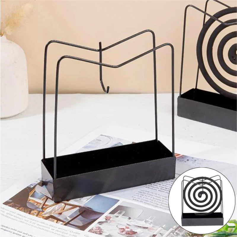 Iron Mosquito Coil Holder Incense Holders Coil Incense Burner Frame Modern Repellent Incense Rack For Household Bedroom Patio