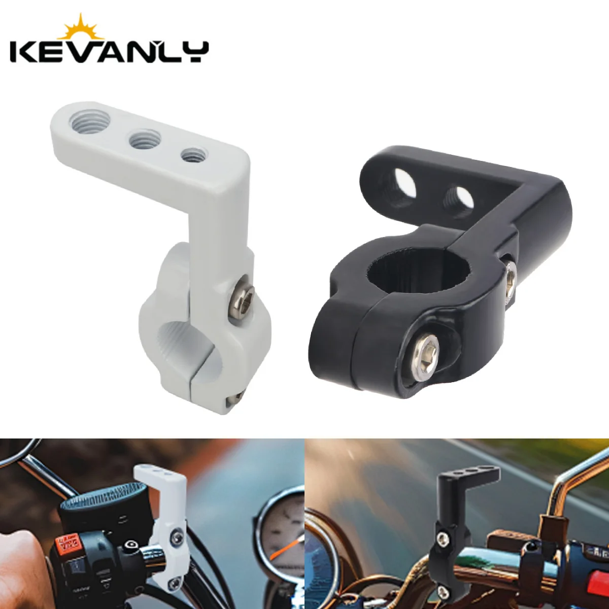 1/2pcs 3-Hole Motorcycle Handlebar Extension Bracket Universal for Truck ATV UTV Motorcycle LED Work Light Pole Installation