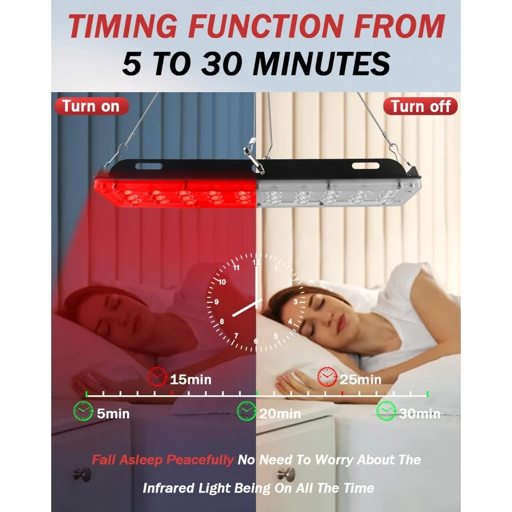 Lampa do terapii światłem czerwonym ze statywem, 660nm światło czerwone i 850nm blisko podczerwone światło, urządzenie do terapii światłem do użytku domowego na całe ciało, również do oczu.