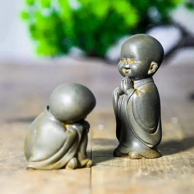 Little Monk Little Novice Amitabha Buddha Desktop Figurine Small Ornament Tea Pet Craft Decoration
