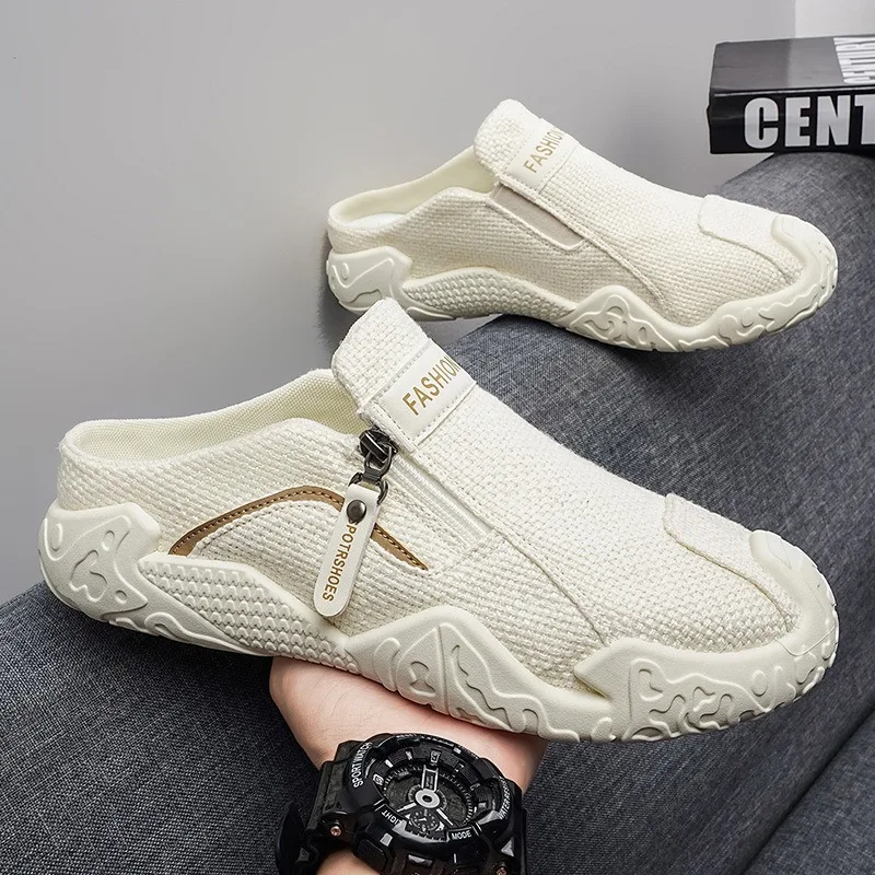 2026 Men Shoes Summer Slip-On Breathable Driving Loafers Lightweight Casual Woven Sneakers Non-Slip Comfortable Woven Sneakers