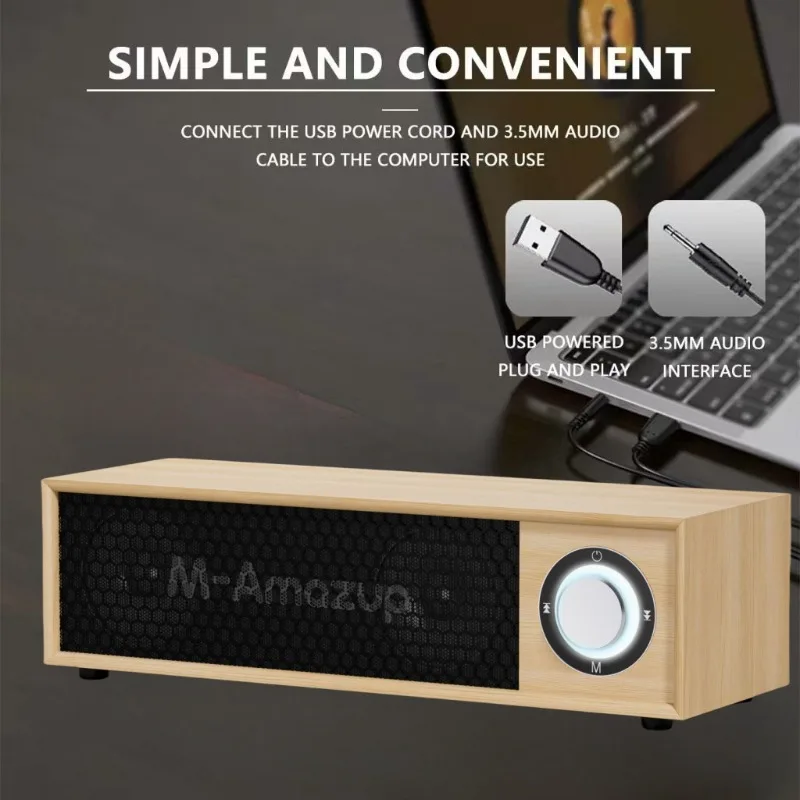 خشبية المنزل سطح المكتب مكبرات صوت بخاصية البلوتوث عالية الطاقة مضخم الصوت متعدد الوظائف الكمبيوتر مكبرات الصوت راديو FM TF بطاقة/U مشغل القرص