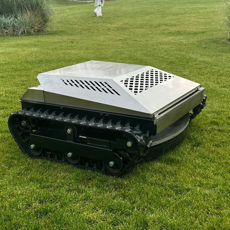 

BNTS100 Remote Control Lawn Mower Stainless Steel Gas Tank Crawler Flat Knife for Rainy Days Use Outdoor Garden Care Equipment