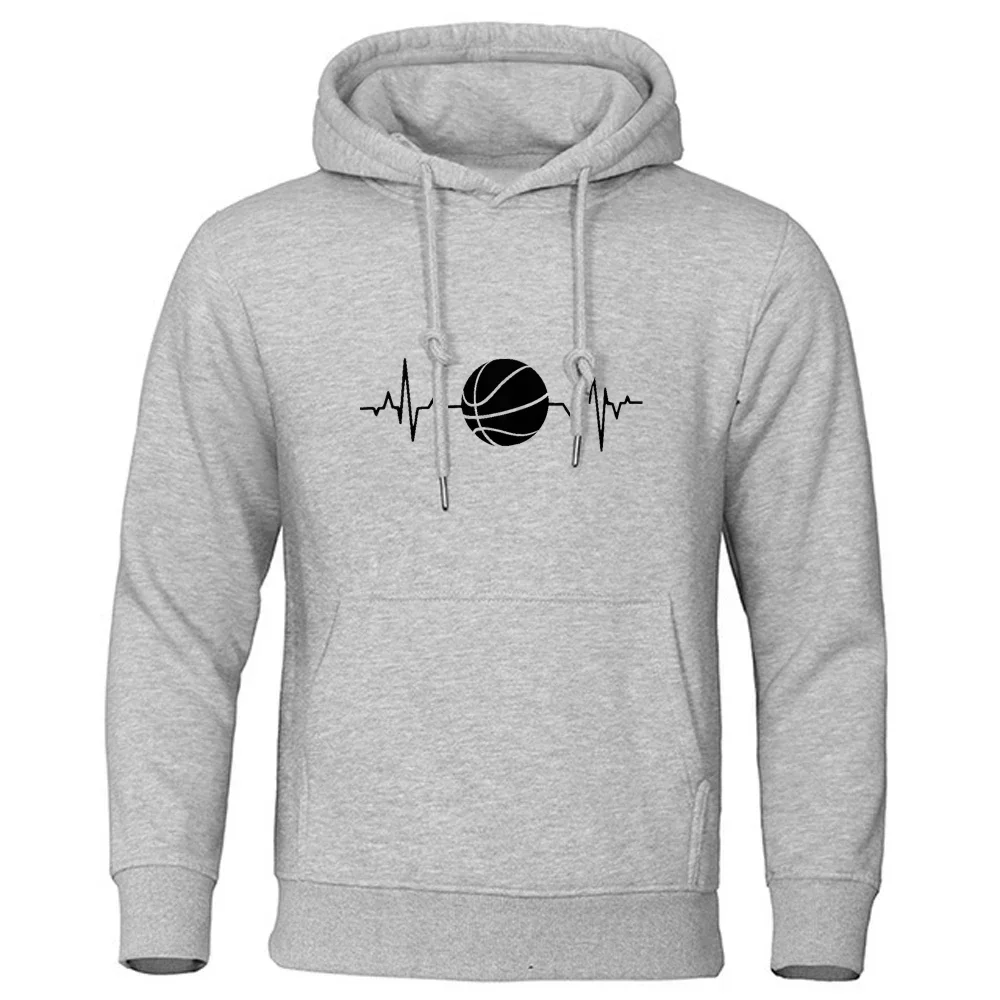 Streetwear-inspired Hoodie with Cool Print for Casual Men's Fashion Basketball Print Outdoor Sweatshirt Clothes