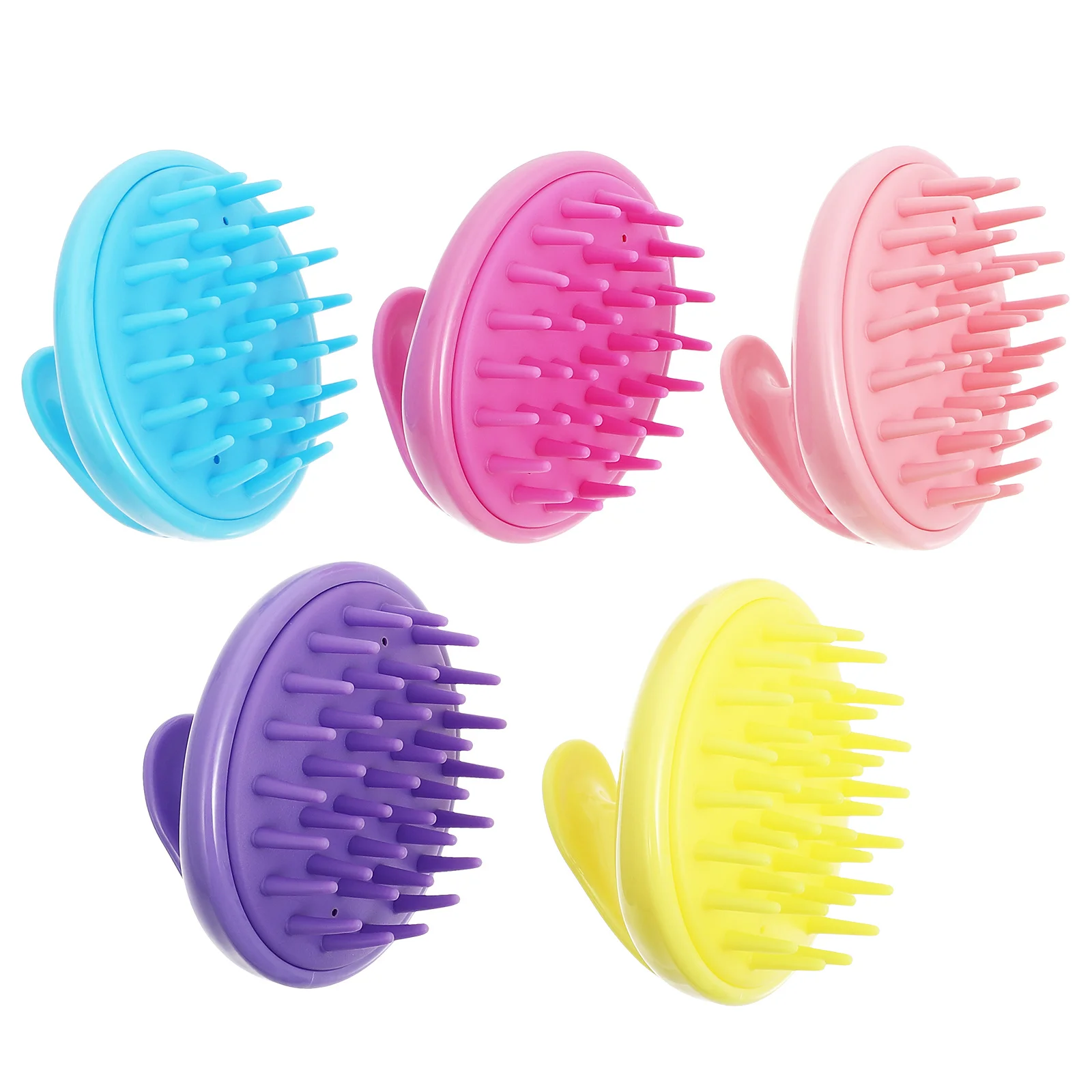 5 قطع من مشط تدليك فروة الرأس من السيليكون، أداة استحمام محمولة خفيفة الوزن لتنظيف فروة الرأس والعضلات العميقة #5