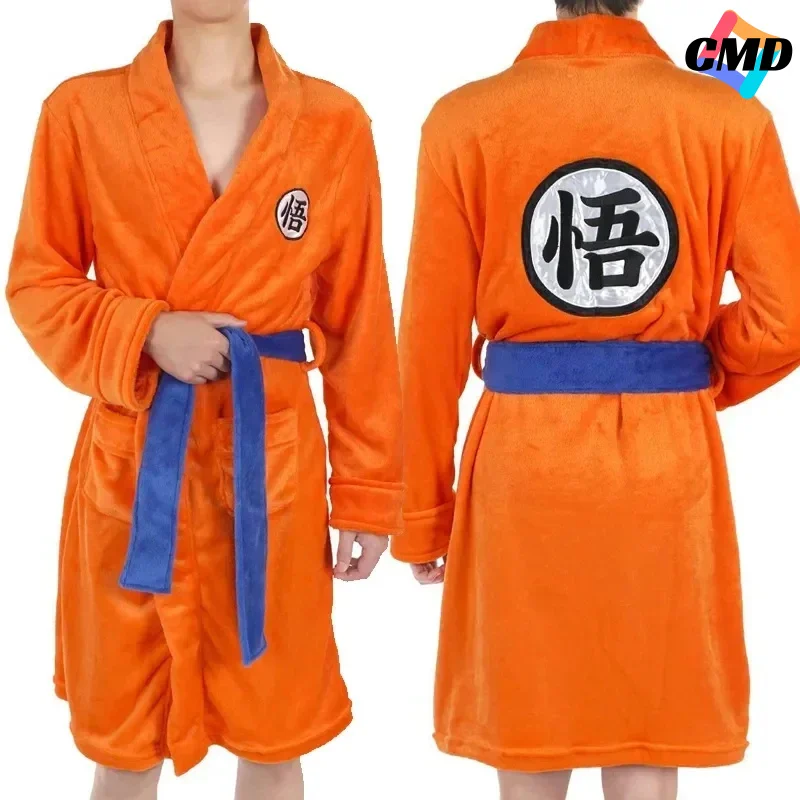 Cos Anime Son Goku Cosplay Kakarotto Pajamas Adult Children Soft Flannel Bathrobe Men Women Halloween Party Dress Up