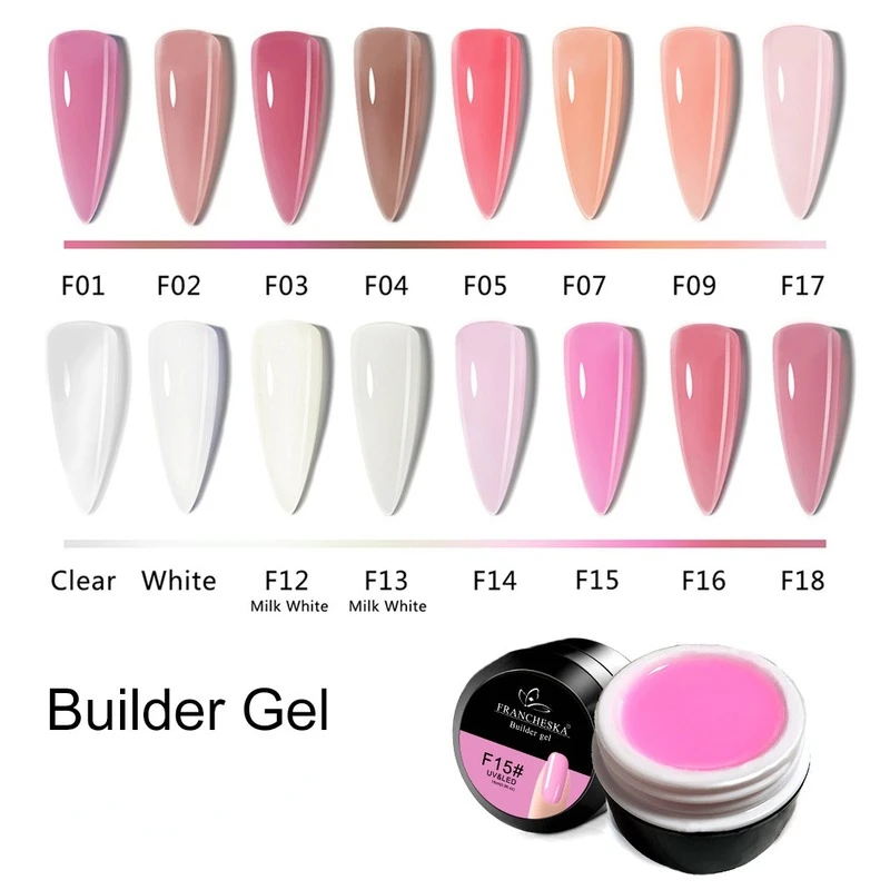 Jelly Nail Extension Gel Pink Clear White Quick Building Sock Off UV LED Phototherapy Varnish Gel Nail Polish for Home Nail Art