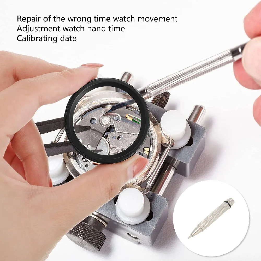 Non-slip Watch Hand Presser Alloy Steel Silver Color Watch Hand Setting Pusher Watch Repair Hand Presser Date Adjustment