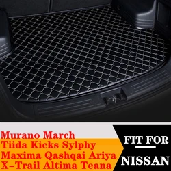 Tappetino per bagagliaio per NISSAN Tiida X-Trail Qashqai Altima Teana Murano Sylphy Maxima March Kicks Ariya posteriore Cargo Liner Boot posteriore Pa