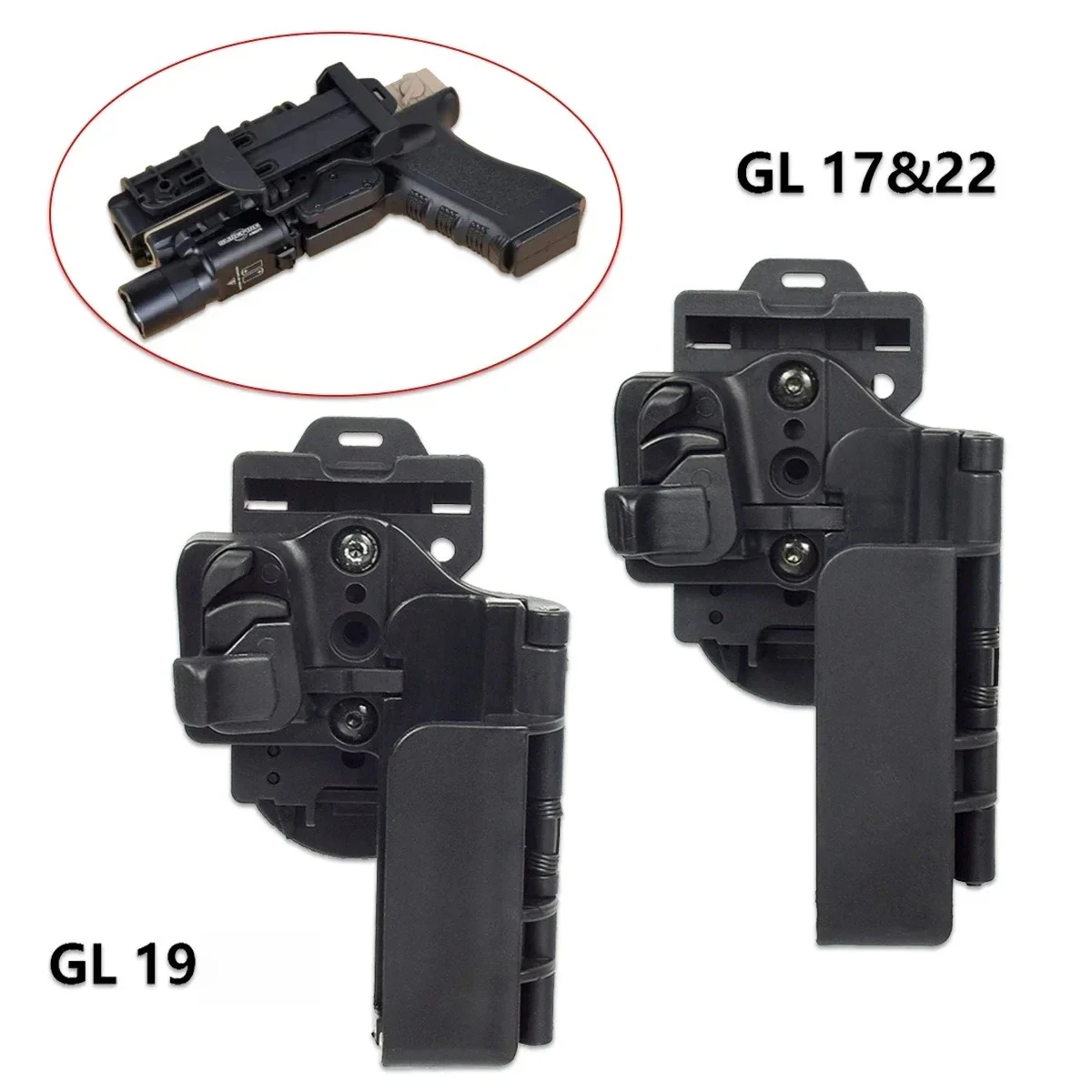 

Тактический правый чехол IPSC Carry Quick OWB для пистолета, поясная кобура для страйкбола Glock 17, 19, 22, 34, держатель для пистолета и фонарика