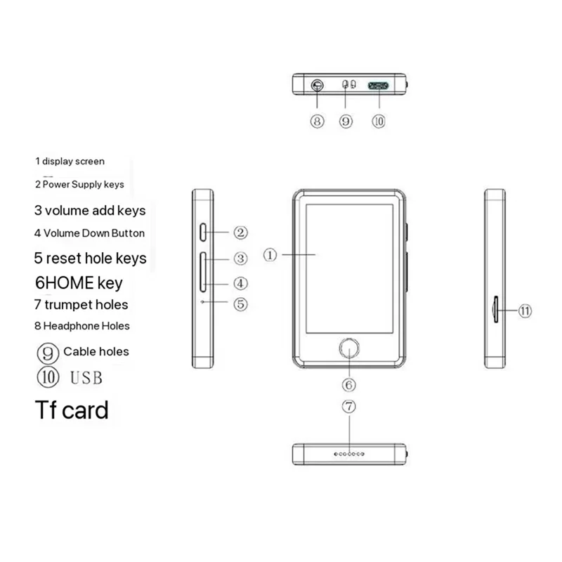 B04B-Bluetooth Digital Touch 2.8-Inch E-Book Reader Ink Screen Dictionary Portable MP3 Player Music Player Radio Car