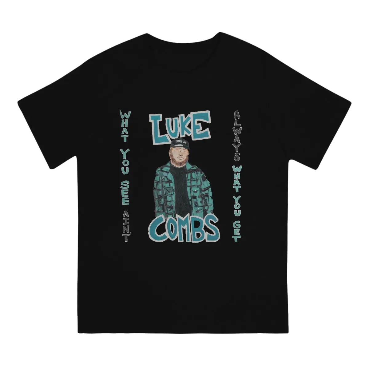 L-Luke Combs Singer Man TShirt What You See Is What You Get Fashion T Shirt Original Streetwear New Trend