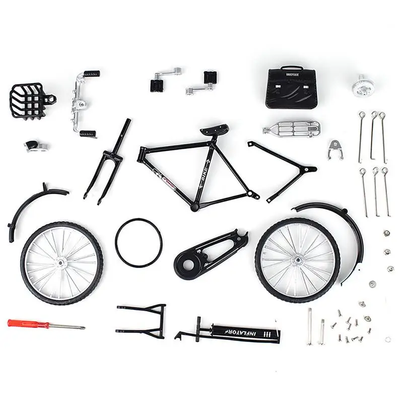 51pcs DIY Bike Kits Model BicycleToy Tabletop Decoration Easy Assembly & NonRusty Alloy Model Bike Hobby Collector Gift