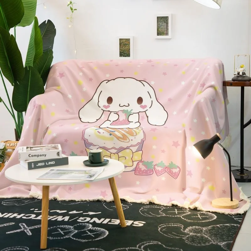 Sanrio Cinnamoroll Cute Dustproof And Stain-resistant Full Package Sofa Cover Cloth Single Double Triple Sofa Cover Cloth