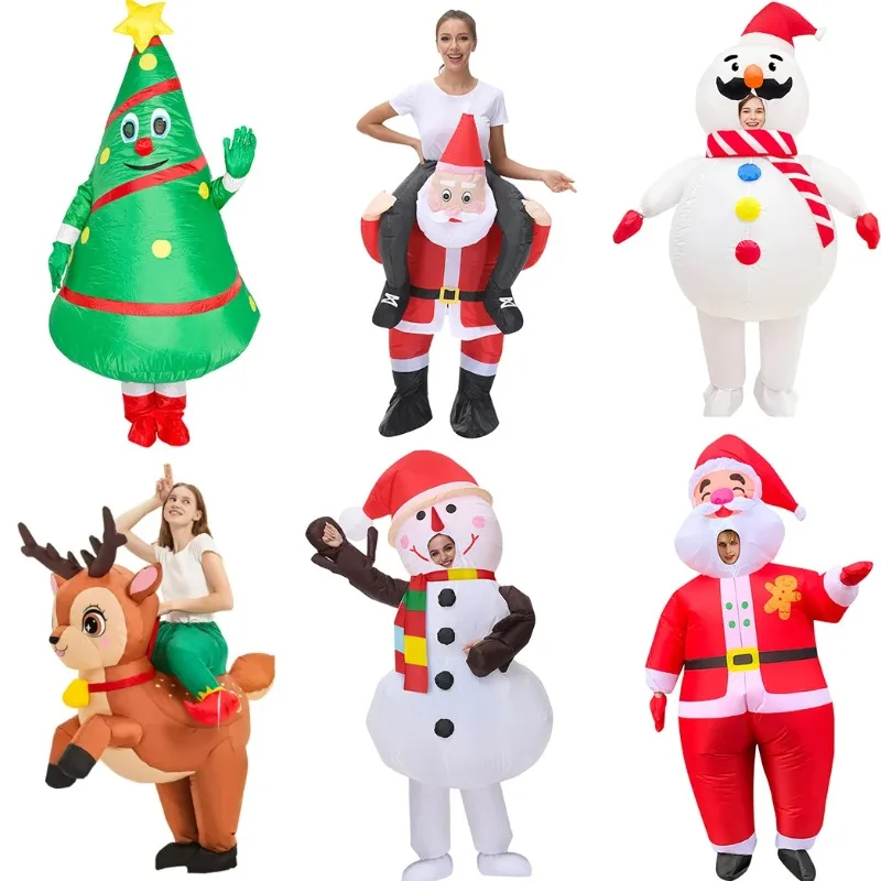 

Christmas Adult Santa Claus Christmas Tree Snowman Inflatable Costumes Suits Anime Halloween Purim Cosplay Fancy Party Costume