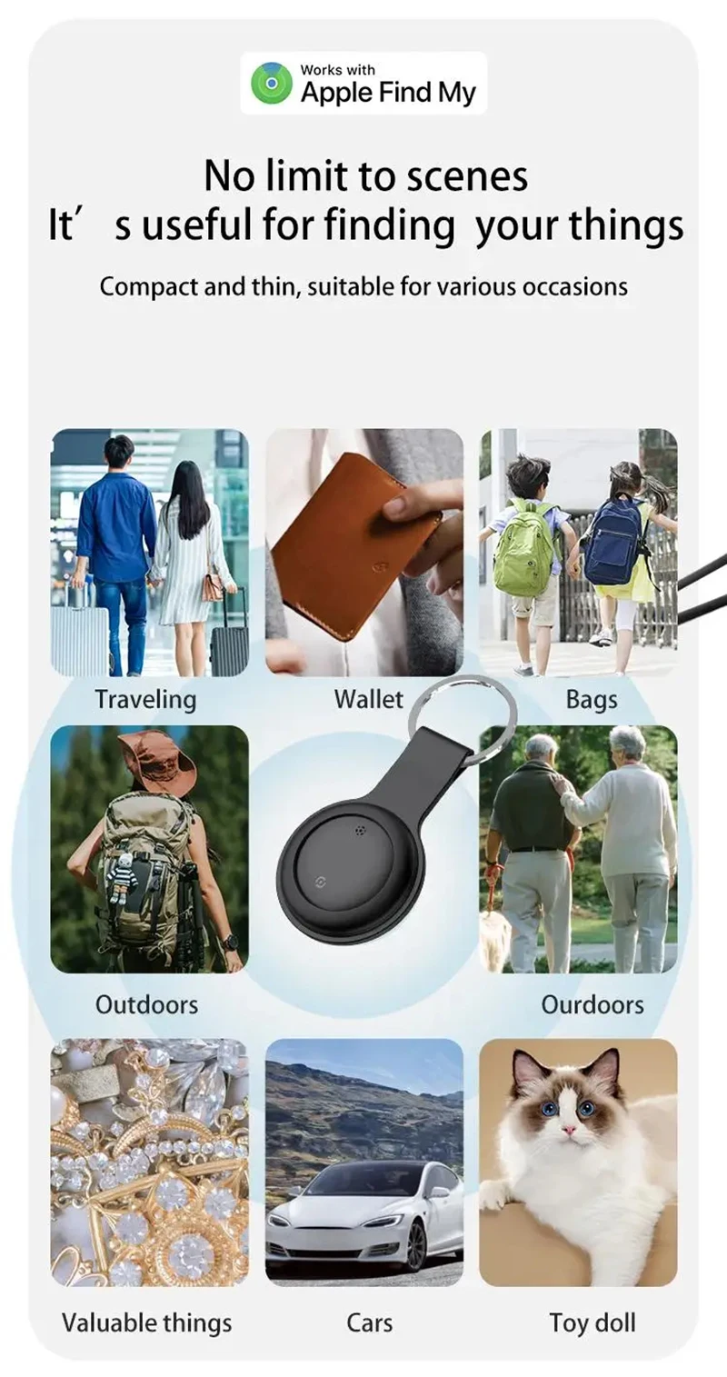 Intelligenter GPS-Ortungsgerät für Haustiere, Geldbörsen, Koffer, Autos, globale Positionierung, Tracking, Anti-Verlust-Finder für Senioren und Kinder, kompatibel mit iPhone Find My – Detail 11