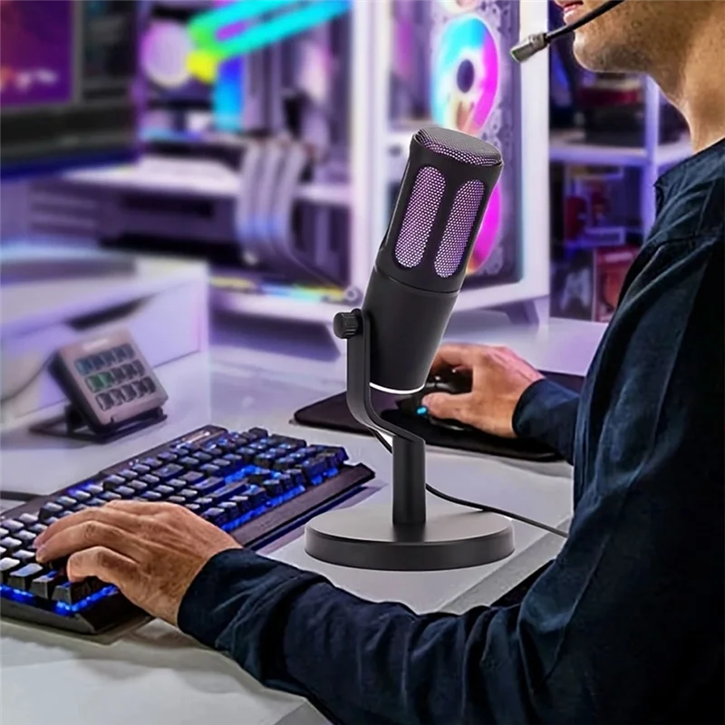 M13K-Professional RGB USB Condenser Computer Microphone For PC, PS4, PS5, Mac& Mobile Phone- Ideal For Recording Streaming