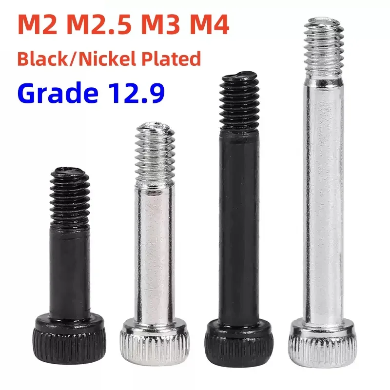 M2 M2.5 M3 M4 Nickel Plated/Black Zinc 12.9 Allen Hexagon Hex Socket Cap Head Half Thread Screw Bolt Length: 6-30 mm