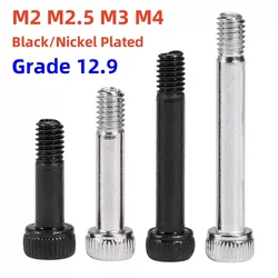 M2 M2.5 M3 M4 Nickel Plated/Black Zinc 12.9 Allen Hexagon Hex Socket Cap Head Half Thread Screw Bolt Length: 6-30 mm