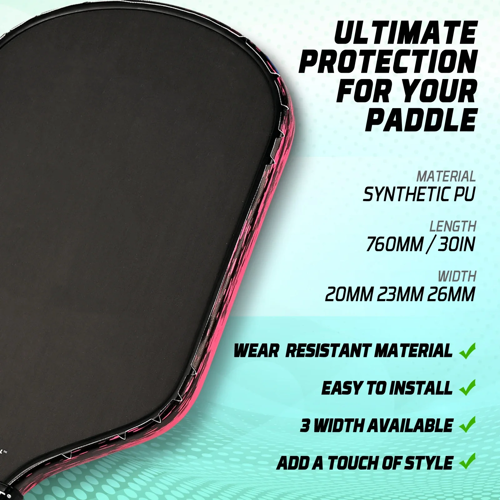 AMA SPORT 2Pcs/Bag Pickleball Edge Guard Tape Innovative Sawtooth Design & Premium PU Material for Pickleball Training Equipment