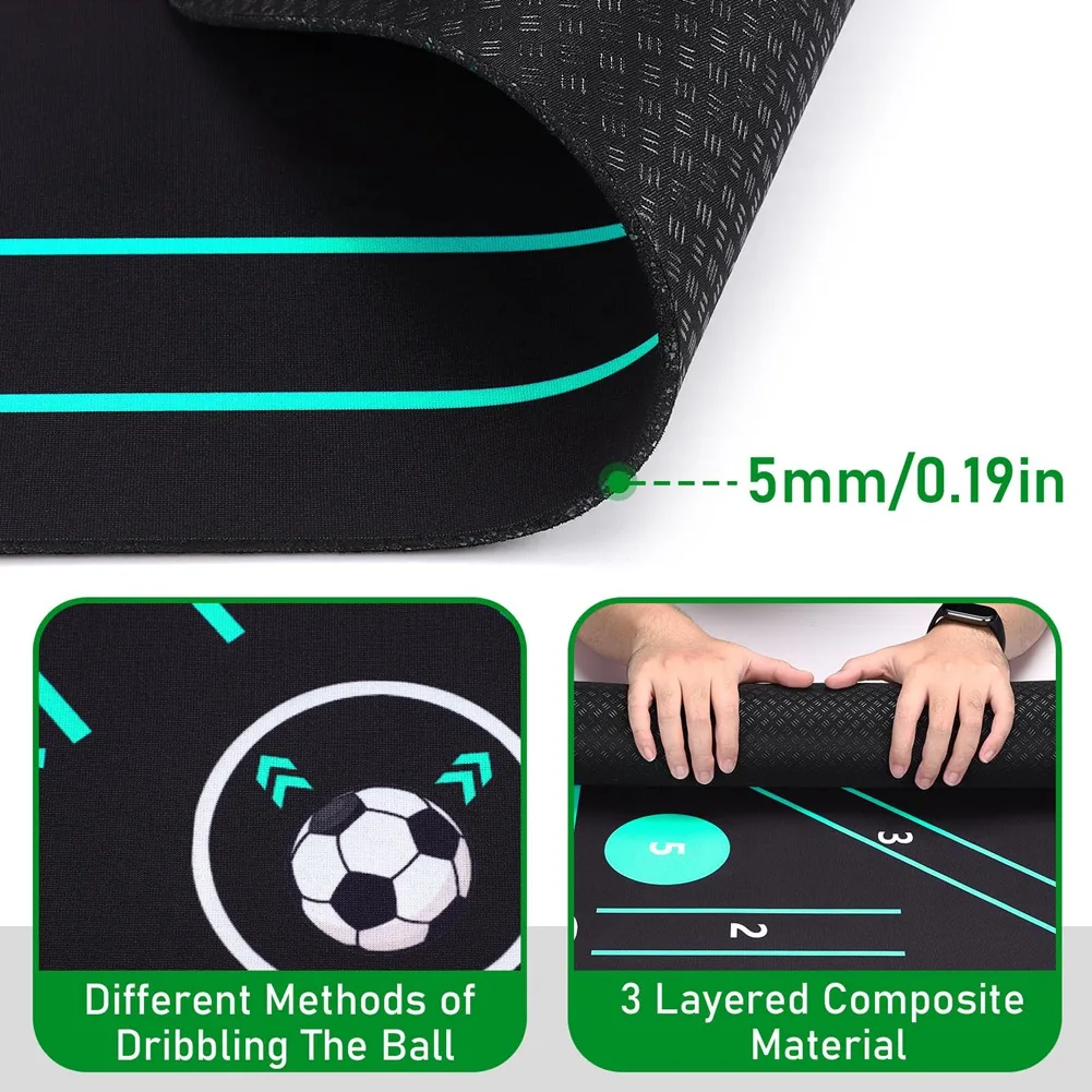 

ABVB-Football Kick Trainer, Soccer Footwork Training Mat, Posture Assistance Non-Slip Football Footstep Trainer Mat
