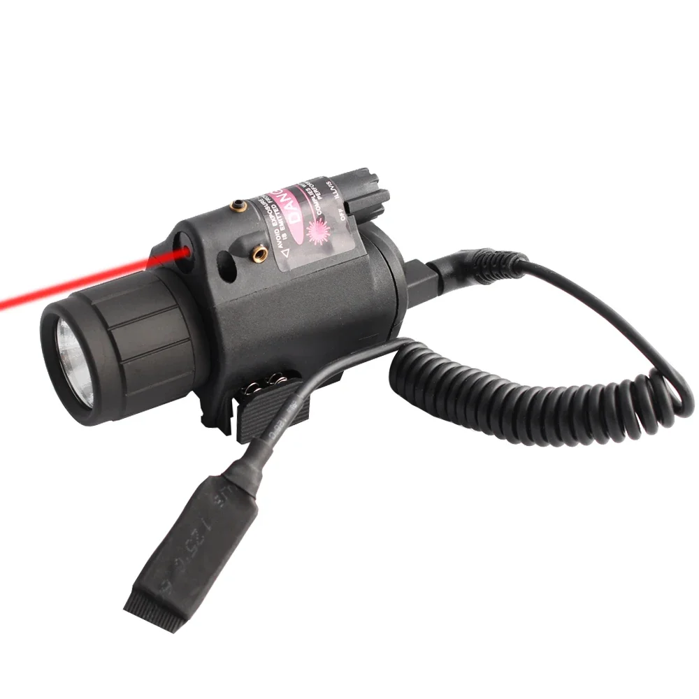 2 in 1 Green/Red Laser Flashlight Combo with 200LM LED Q5 Flashlight for Picatinny Rail Mount