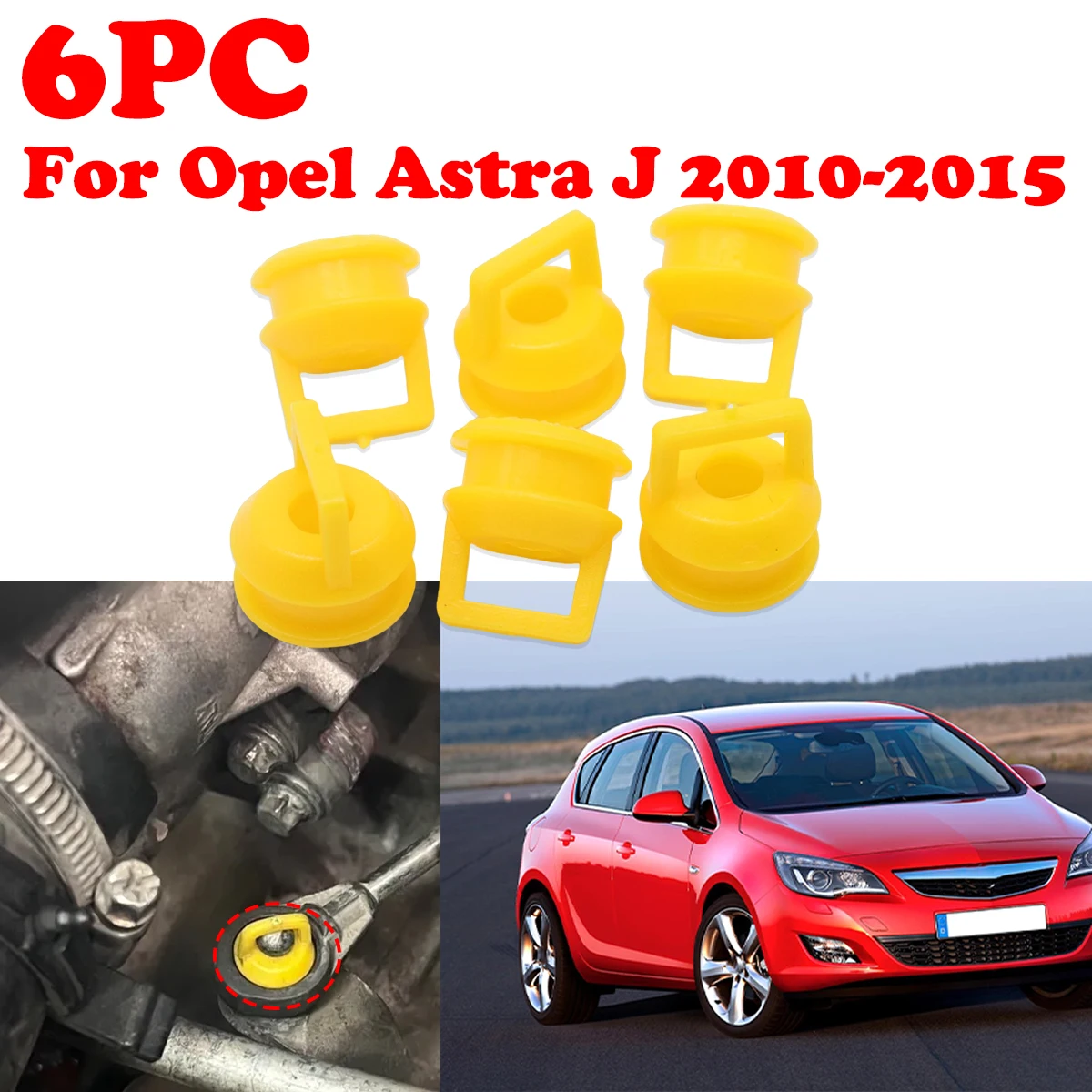 

6PC Gear Shift Cable Bushing Linkage End Rubber Sleeve Bands Grommet Clips For Vauxhall Opel Astra J 2010-2015 Meriva B 10-2017