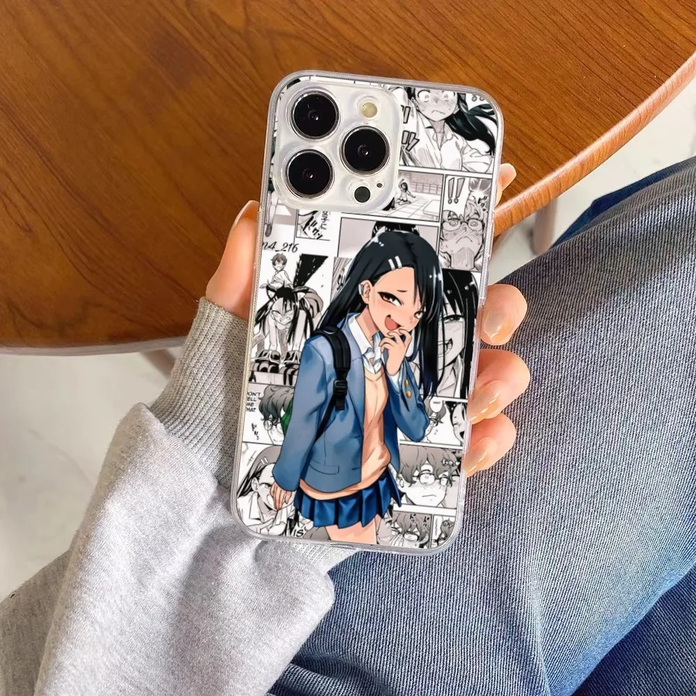 Anime Hayase Nagatoro Cell Phone Case for iPhone 15 14 13 12 11 XS X 8 7 6 Plus Mini Pro Max SE 2022 Clear Phone Cover Funda