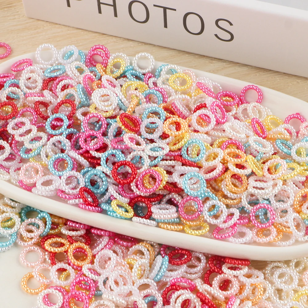 10mm 3 Styles 1000Pcs/Bag Imitation Pearl Circle Acrylic Ring Beads Round Spacer Bead For Jewelry Making DIY Handmade Decoration