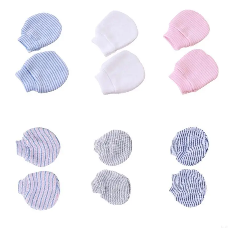 

54DF 3 Pair/set Simple Baby Knit Gloves Newborn Anti-eat Hand Anti-Grab Glove Infant Handguard Supplies