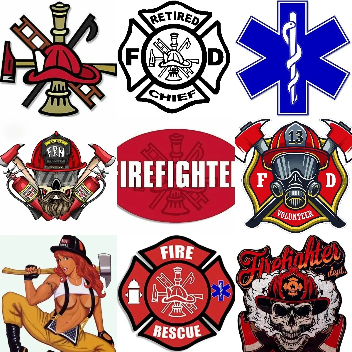 

EMS EMT Firefighter Fire Creative PVC Sticker for Decorate Wall Room Window Truck Laptop Motorcycle Camper Car Decal Accessories