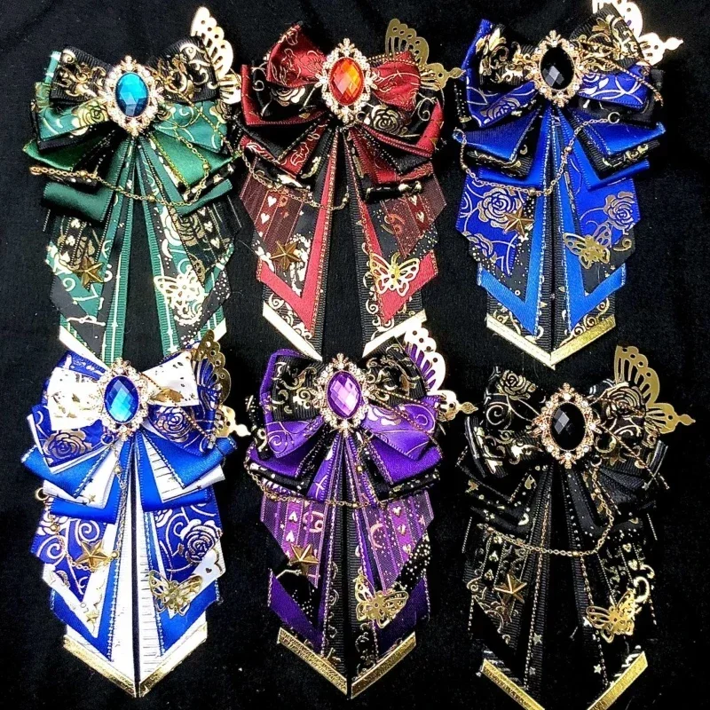 2025 Lolita Bowtie Women's High-end Luxury Brooch Cosplay Anime Role-playing Set Shirt Dress Accessories Handmade Collar Flowers