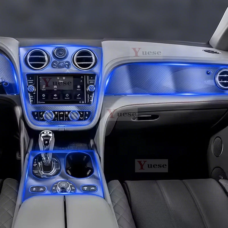 For Bentley Bentayga Flying Spur TPU Transparent Film Car Interior Sticker Center Console Gear Touch Screen Dashboard  Panel
