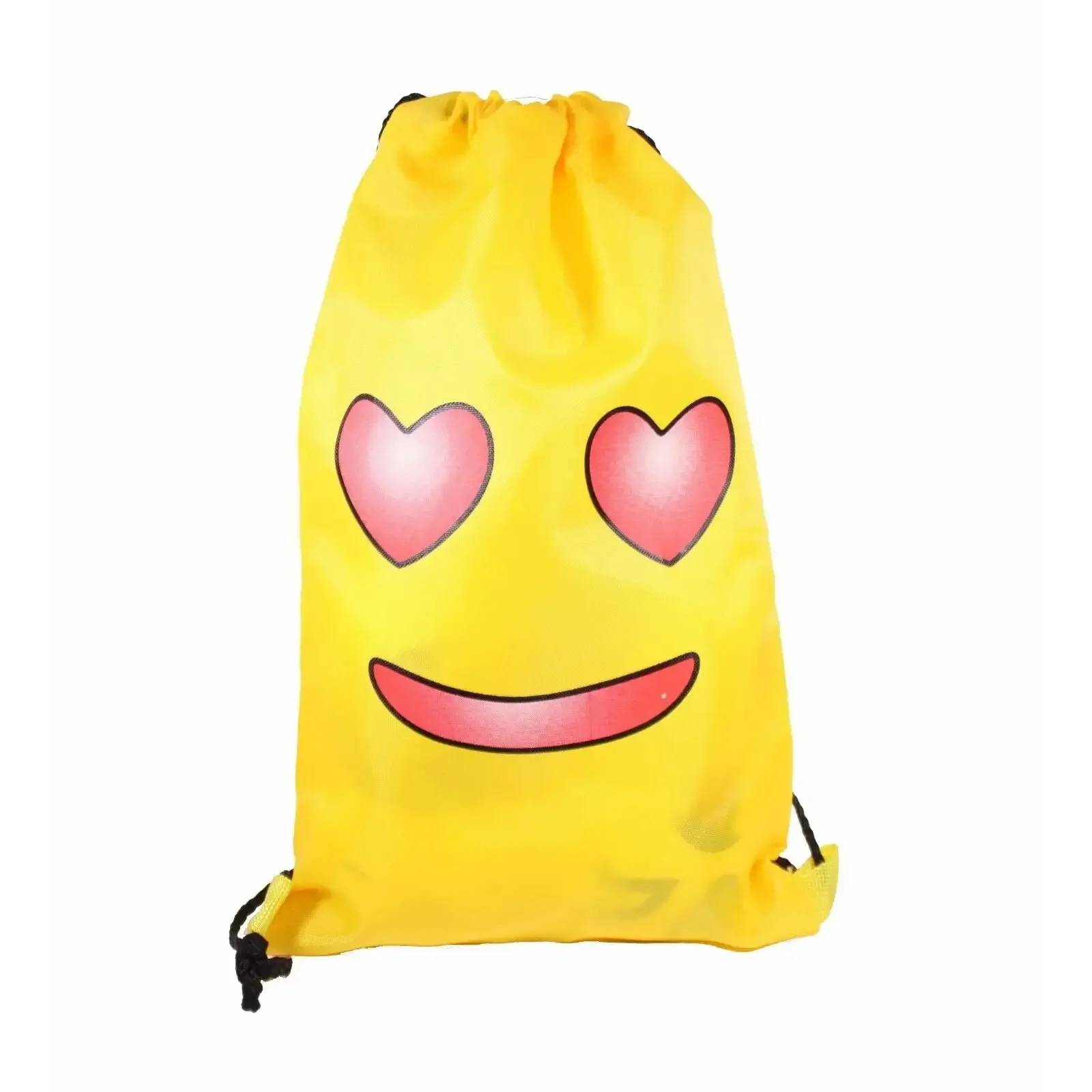 Yellow Smiling Face With Heart Eyes Waterproof Backpack Beach Slippers Bag Light  LS01669