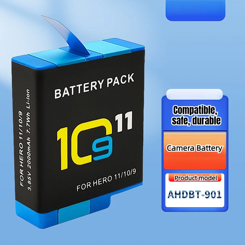 3.85V 2000mAh Battery Full Decoding for GoPro Hero 10  for GoPro Hero 9 for Go Pro 10 Hero 11 Sport Cameras