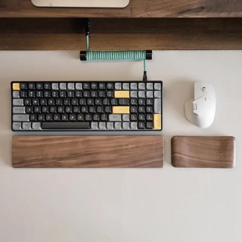 Walnut Wood Palm Rest Mechanical Keyboard Accessories Beech Wood Mouse Rest Pure Soild Wood Anti Slip Sticker Wrist Palm Custom