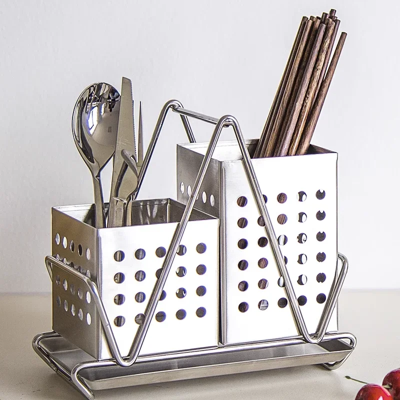 

Держатель для палочек для еды, настенная сливная стойка из нержавеющей стали, бытовая клетка для палочек для еды, кухонная ложка, ящик для хранения, ведро для палочек для еды