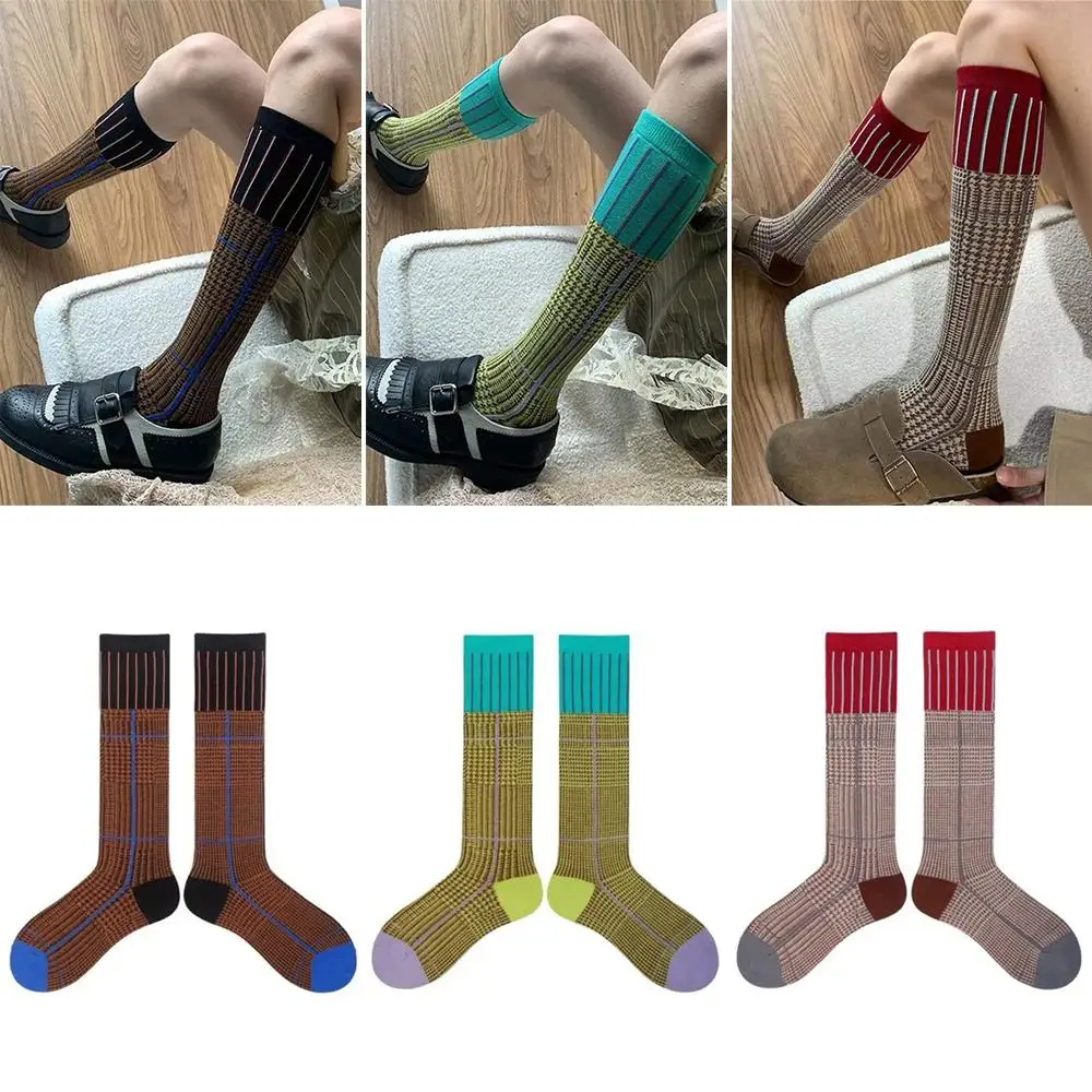 

New Year Socks Foot Stockings High Tube Winter Socks Fashion Striped Ins Style Retro Hosiery Calf Women's Socks Leg Warmer