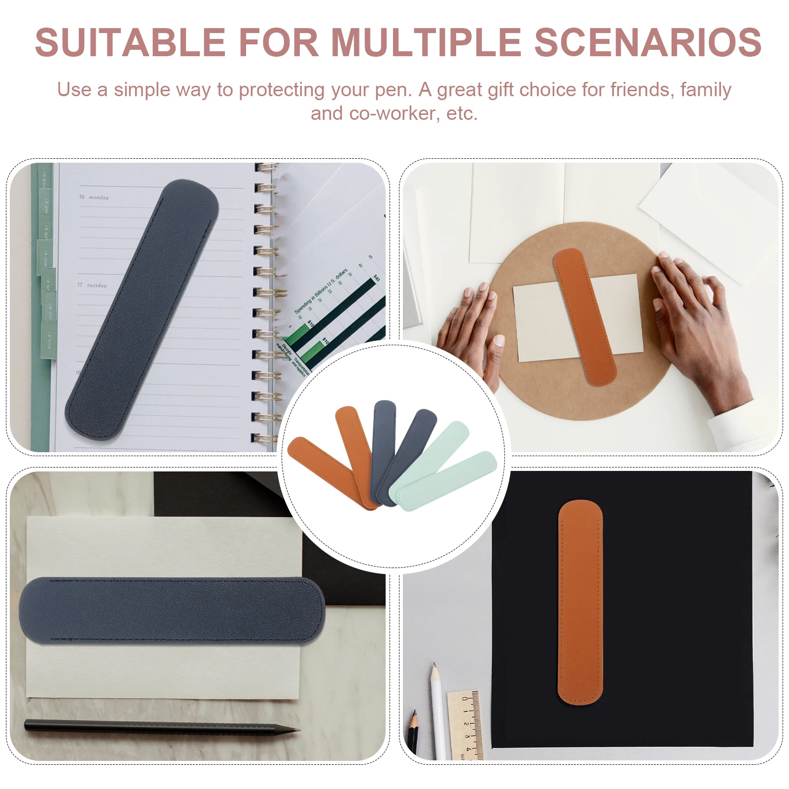 

6pcs Case Holder Cute Fountain Pen Sleeve Small Storage Bag for Pens Pencils Material Kids Stationery Organized