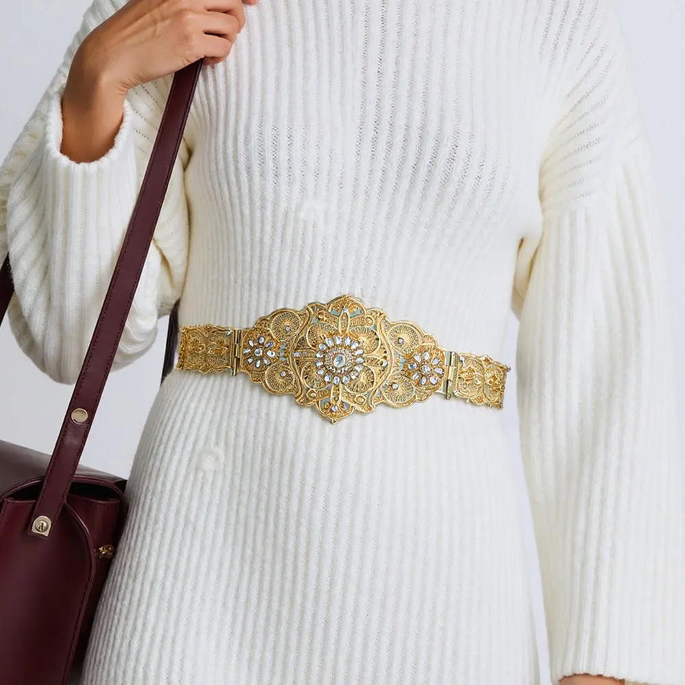 

Элегантный женский пояс в кавказском стиле, турецкий дизайн, казахский свадебный пояс, цвет античного золота, аксессуары для сценических выступлений в славянском стиле