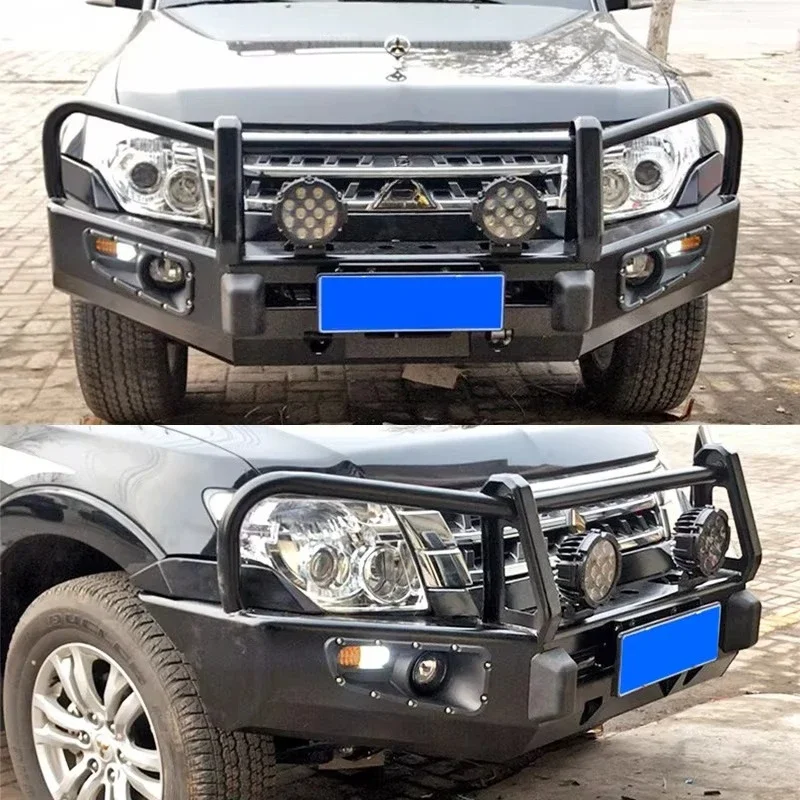 

FORMitsubishi PAJERO V93/97/V98 Front Bumper Carbon Steel Screw Fixing Australian Bullpen Bar