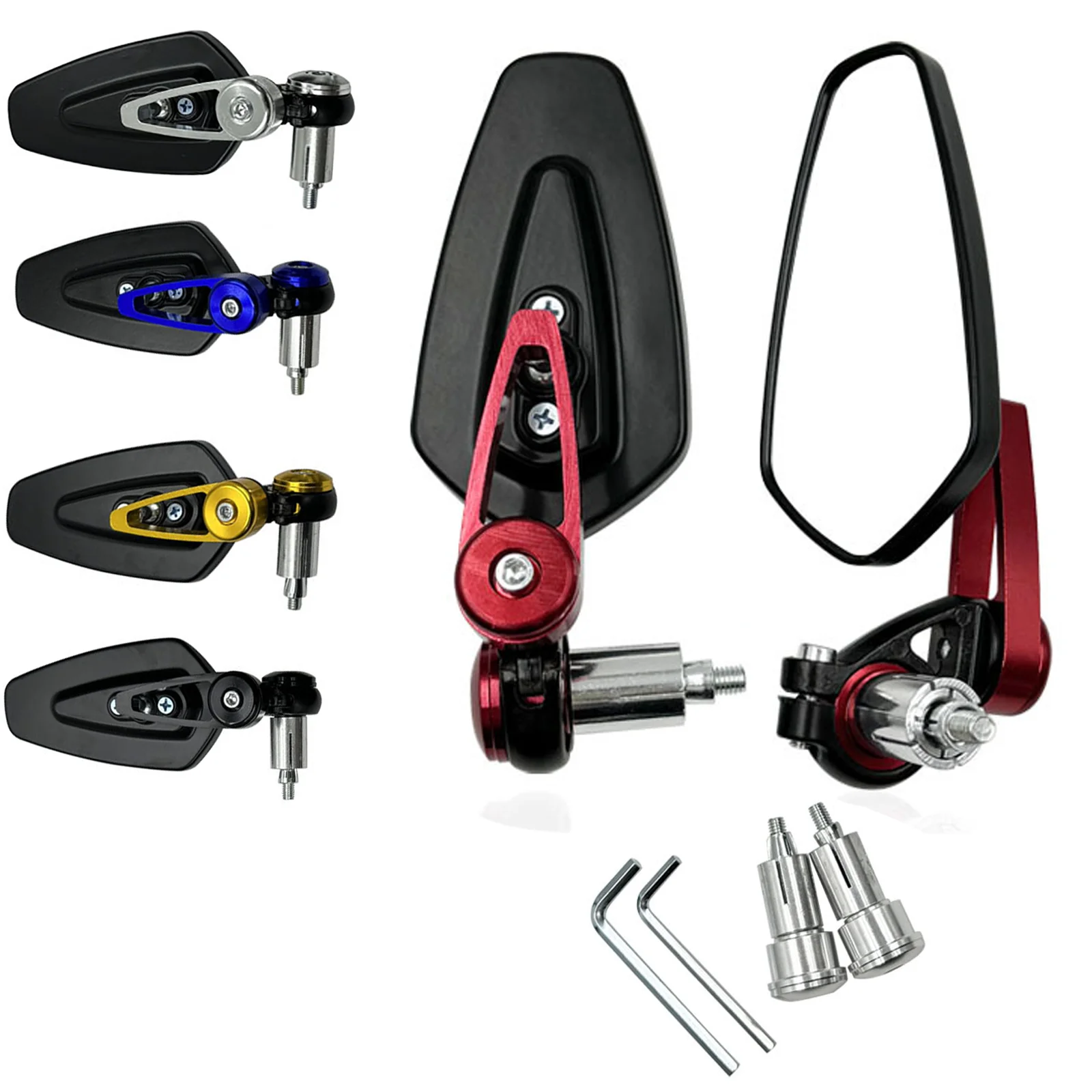 

Universal Aluminum Rearview Mirror For Motorcycle Handlebar Mirror Carbon Fiber Pattern Anti Glare Blue Glass Side Mirror