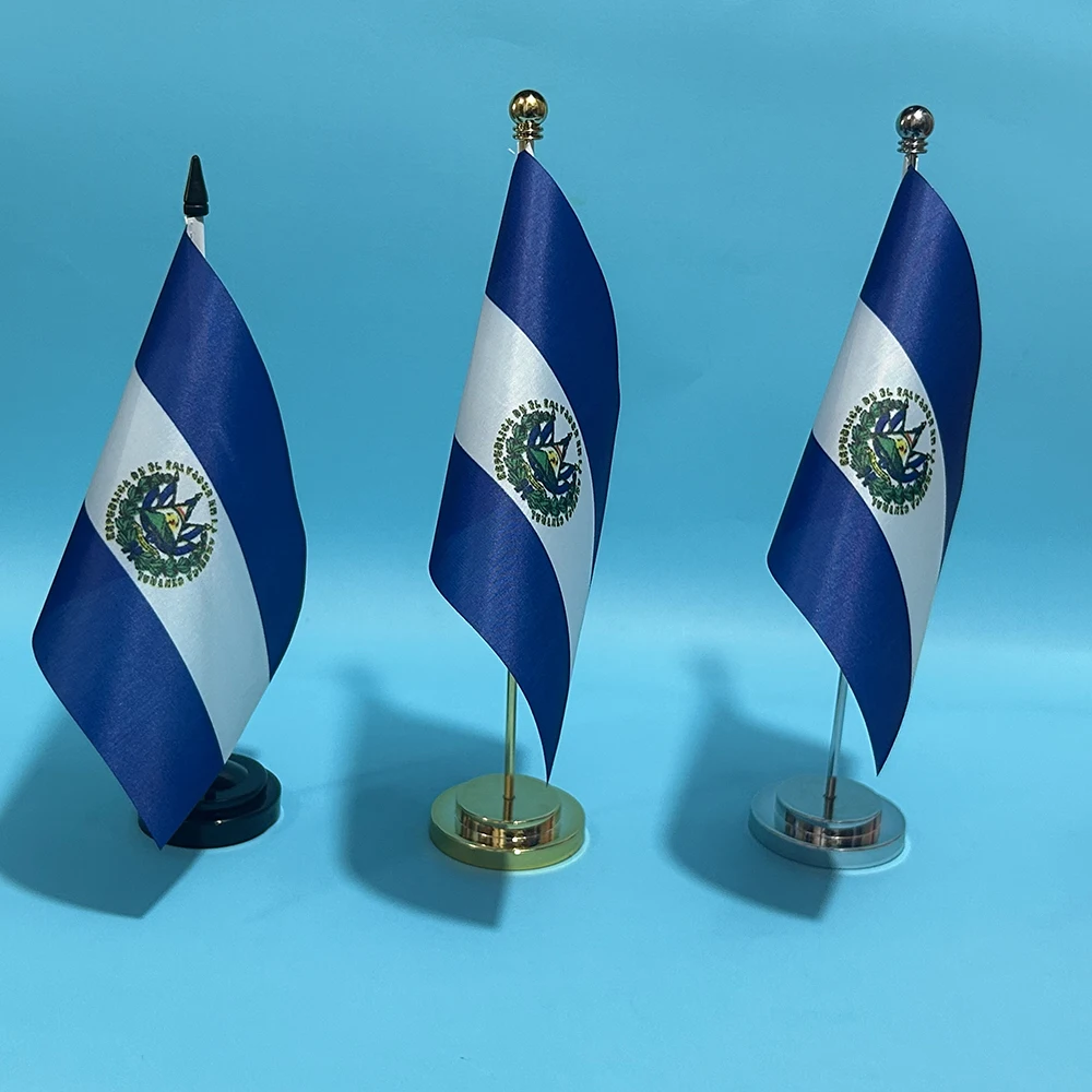 

SKY FLAG Office Desk Flag Of Salvador flag 14x21cm polyester El Salvador National Flag Country Banner Desk Ornaments Flags